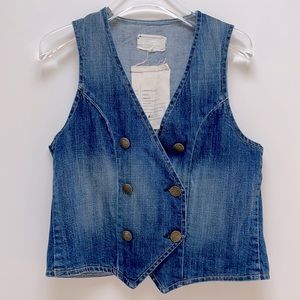 Current/Elliott double breasted denim vest